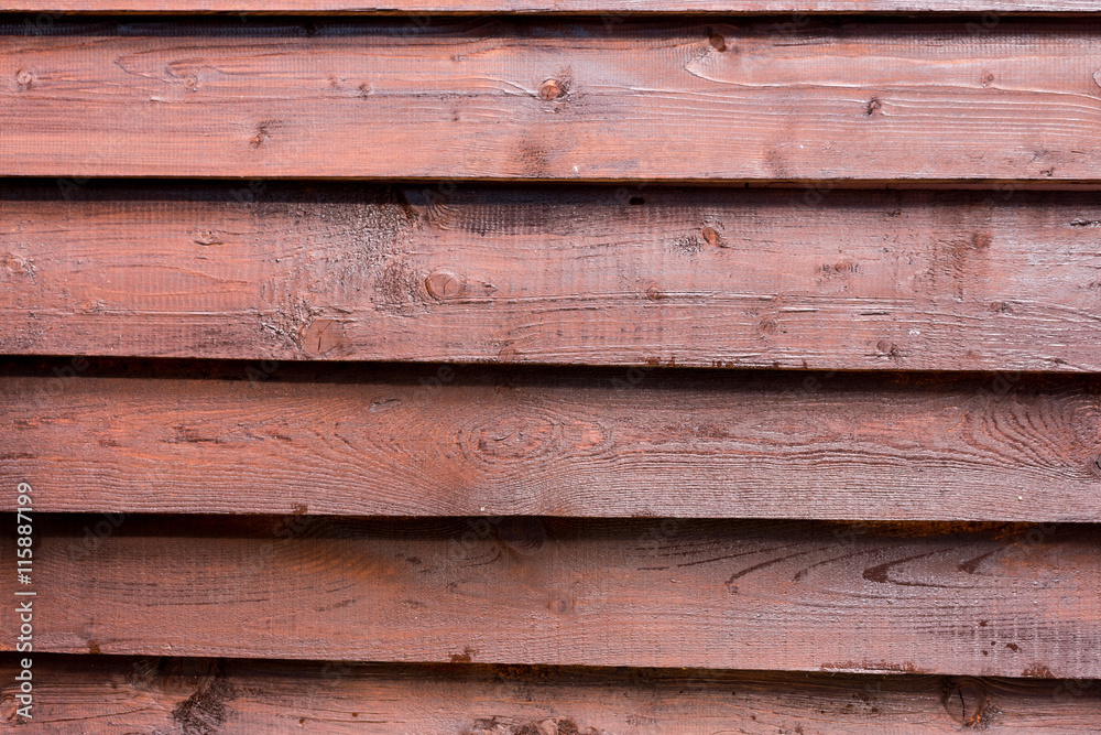 Brown wooden textured wall. Horizontal.