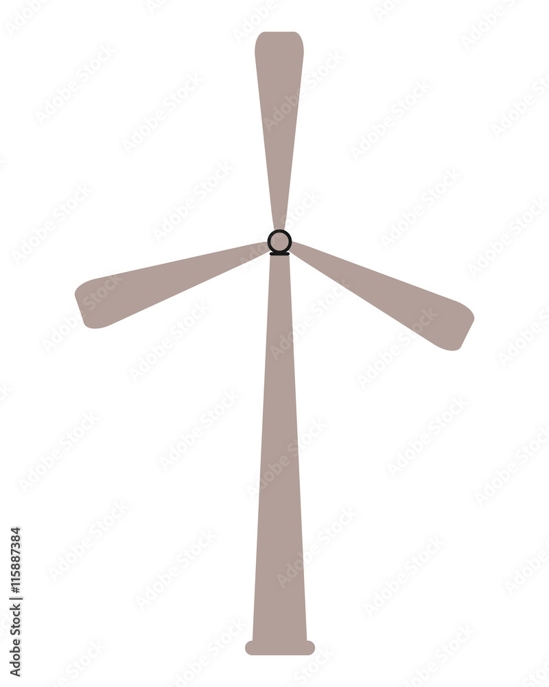 flat design wind turbine icon vector illustration