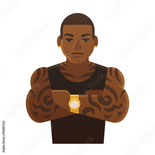 Tattoed black man