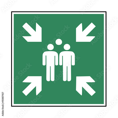 Sammelpunkt Rettungszeichen