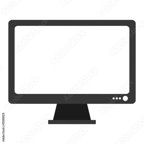 flat design computer monitor icon vector illustration