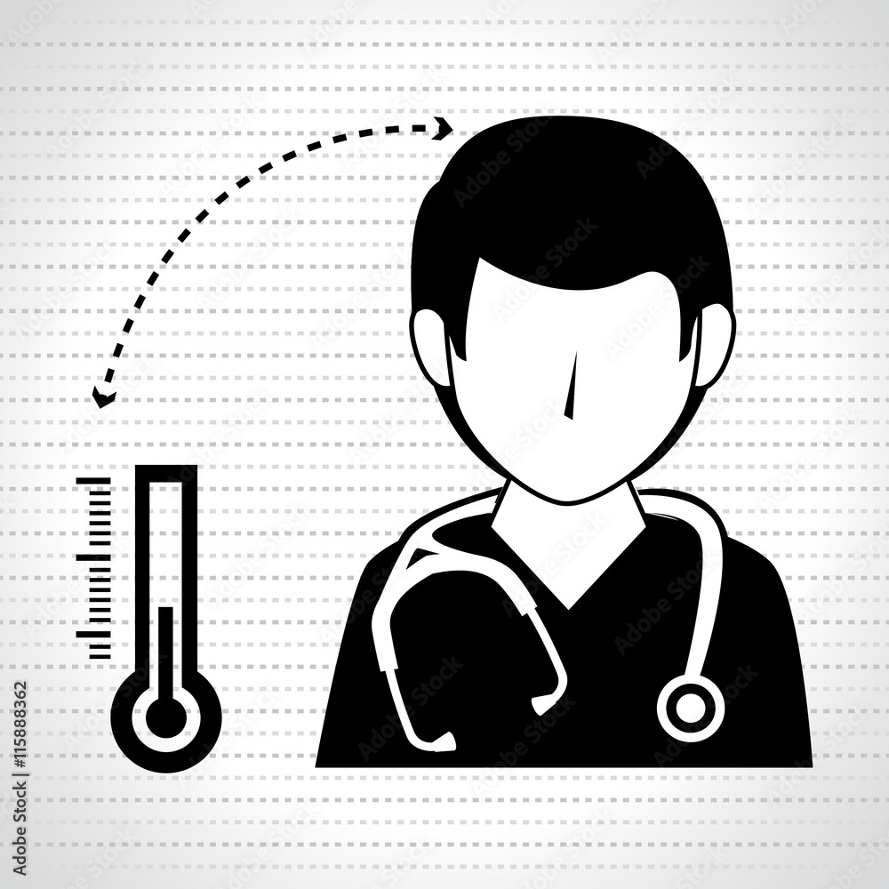 nurse man and thermometer isolated icon design, vector illustration  graphic 