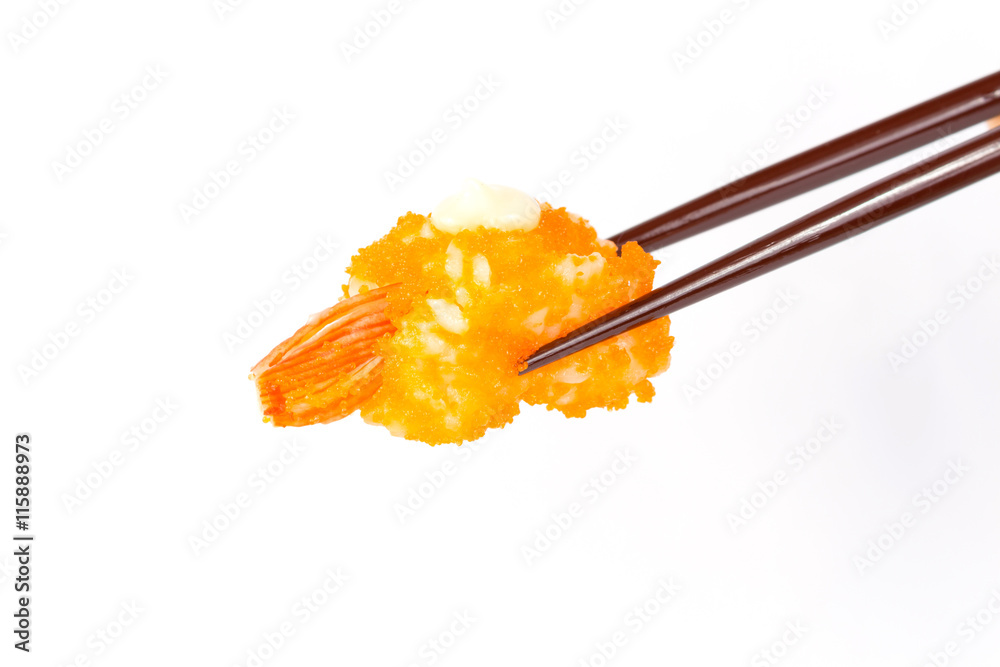 sushi on a white background