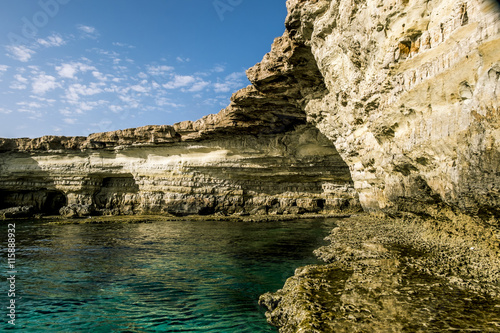 Views of the sea and cliffs of Cape Greco . Cyprus.