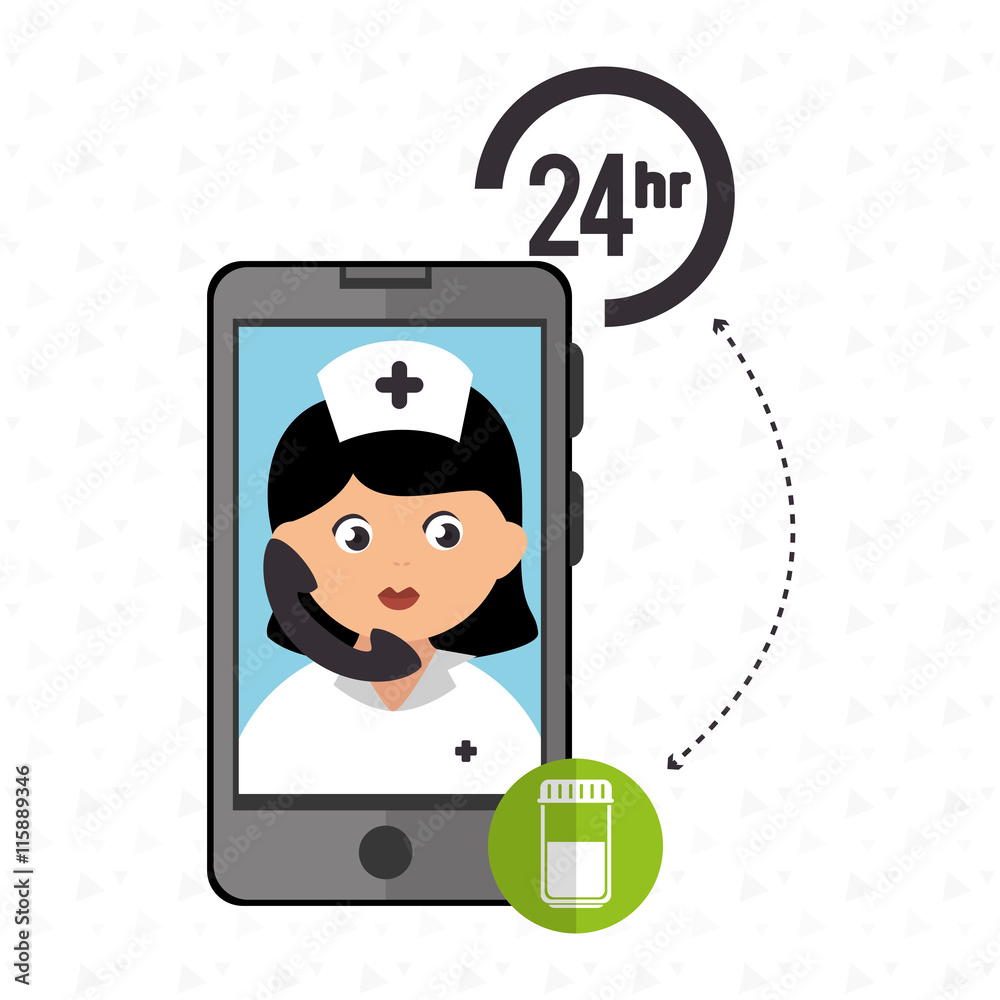 nurse 24-hour health pharmacy isolated icon design, vector illustration graphic nurse 24-hour health pharmacy isolated icon design, vector illustration graphic