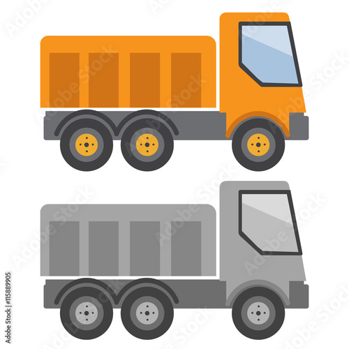 Tipper truck vector illustration in flat style eps10