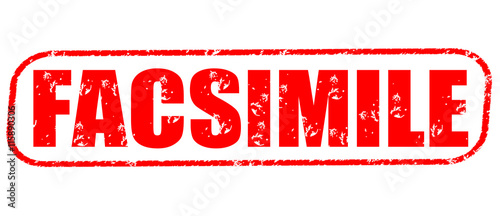 Tableau sur toile Facsimile on the white background, red illustration