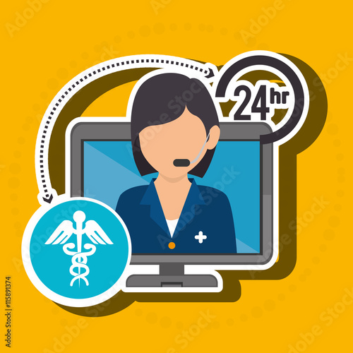 nurse 24-hour health isolated icon design, vector illustration graphic © Gstudio