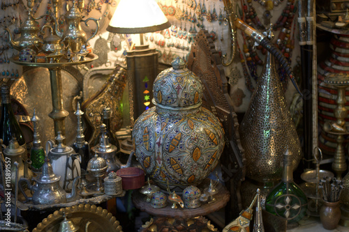 Ceramics, metal objects, vases, all hand-made in the Eastern markets