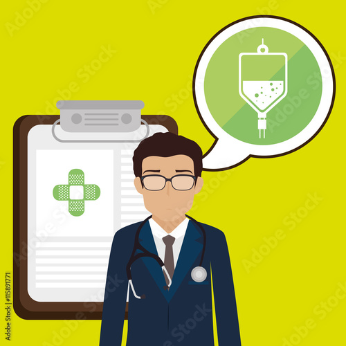 doctor stethoscope specialist history clinic vector illustration icon