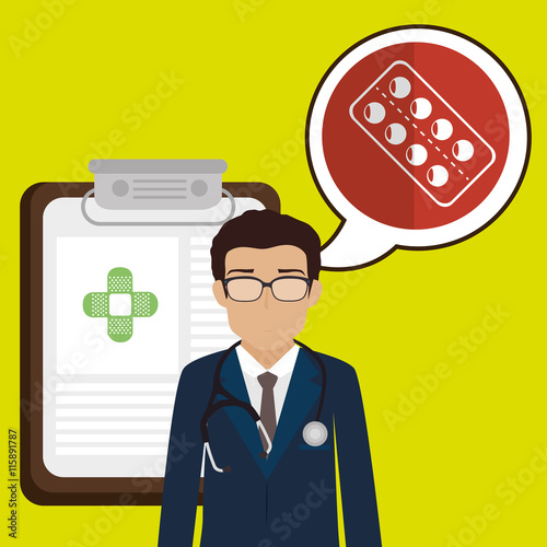 doctor stethoscope specialist history clinic vector illustration icon