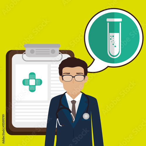 doctor stethoscope specialist history clinic vector illustration icon