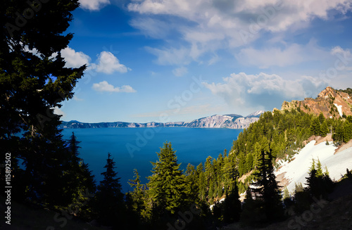 Crater Lake, Oregon on a Sunny Day