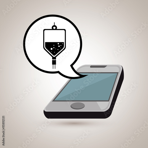 smartphone service medical icon isolated, vector illustration