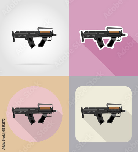 modern weapon firearms flat icons vector illustration