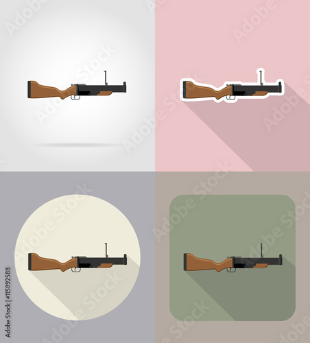 modern weapon firearms flat icons vector illustration