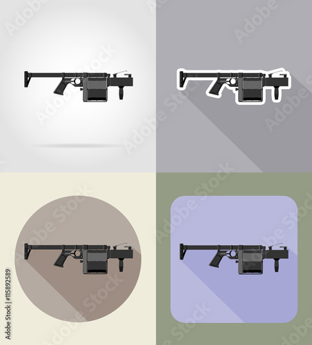 modern weapon firearms flat icons vector illustration