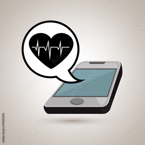 smartphone service medical icon isolated, vector illustration