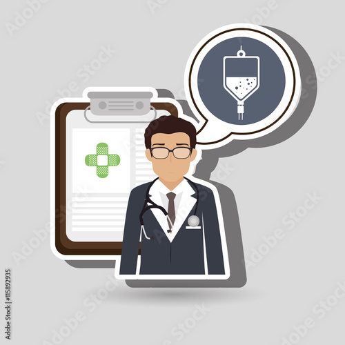 doctor stethoscope specialist history clinic vector illustration icon