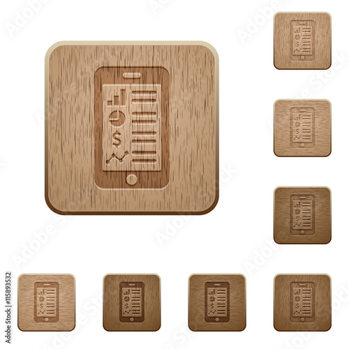 Mobile application wooden buttons