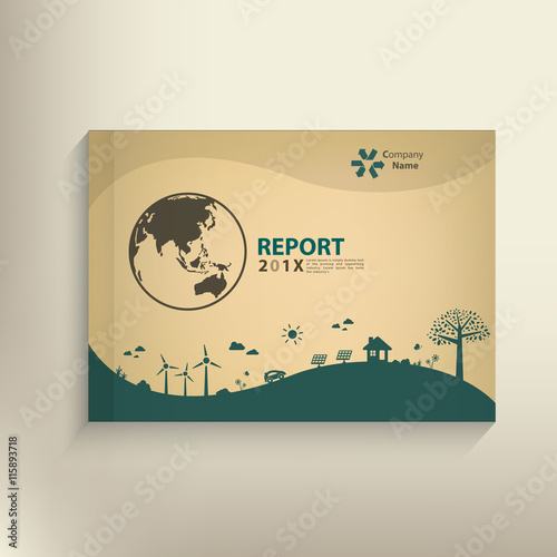 Save the world vector CSR report Cover design for GO green conce