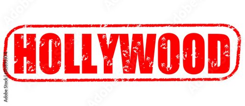 hollywood red stamp on white background. photo