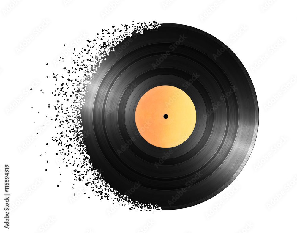 Obraz premium Vinyl record disintegration - Disco in vinile disintegrato