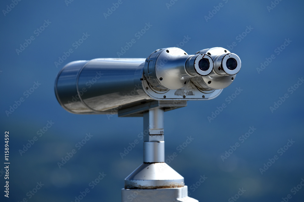 Sightseeing binoculars on the tower of Akhun Sightseeing binoculars on the tower of Akhun