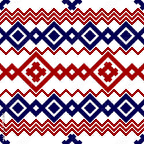 Embroidery or knit russian and ukrainian national seamless pattern.