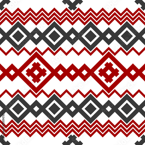 Embroidery or knit russian and ukrainian national seamless pattern