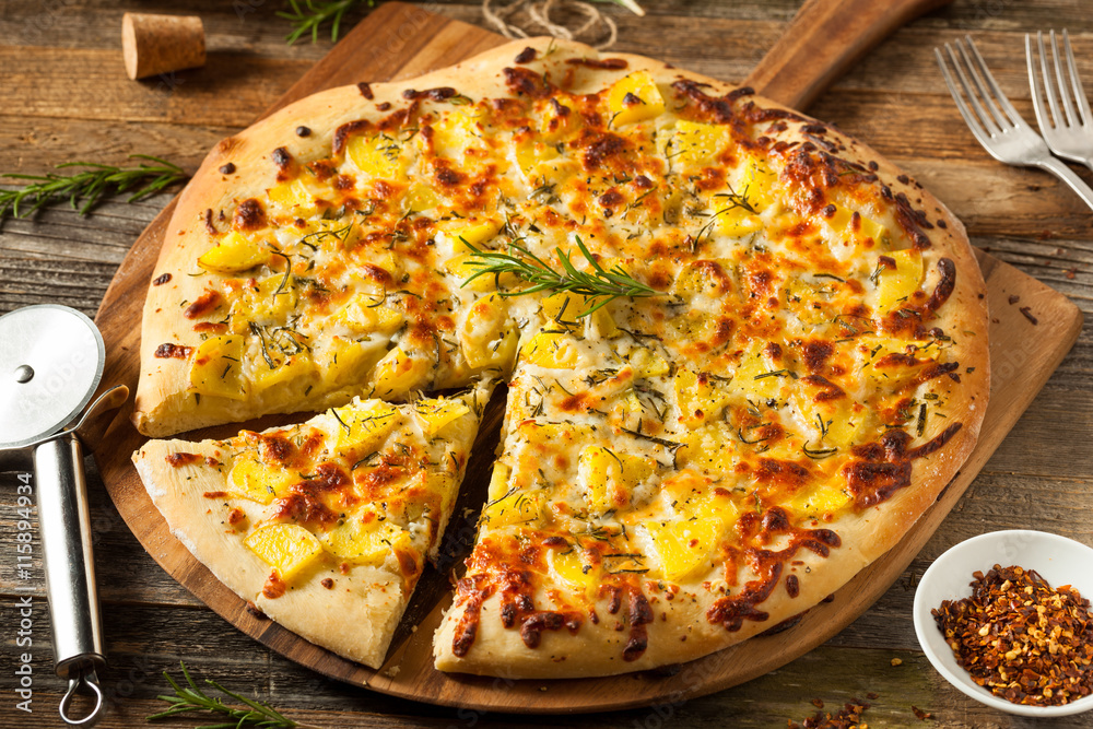 Homemade Potato Rosemary Pizza