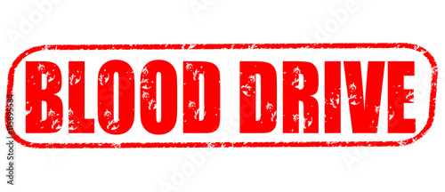 blood drive stamp on white background.