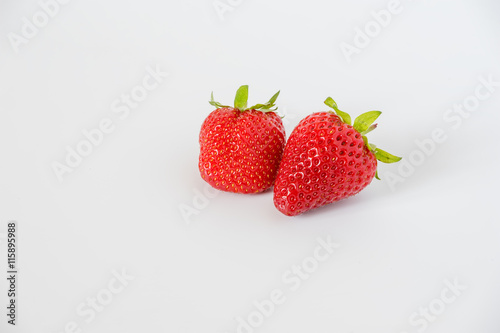 some Strawberry on a white background close up