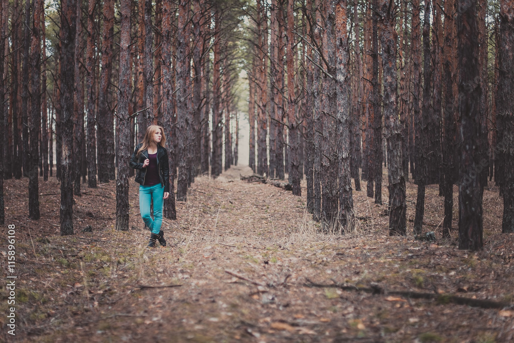 Girl in forest