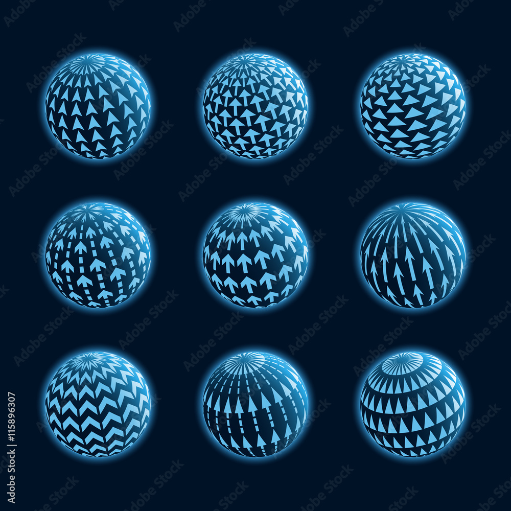 Blue planet icons Blue planet icons