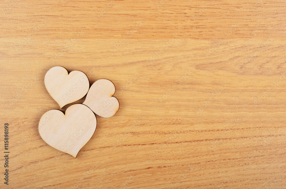Heart on wooden background