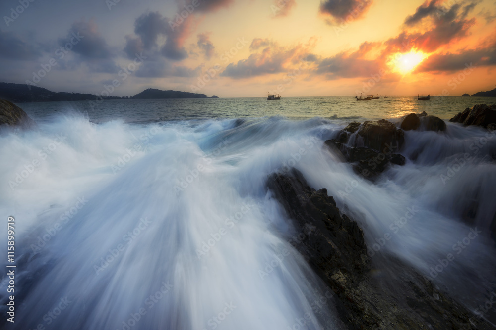 Fototapeta premium Beautiful natural seascape at beach in Thailand .