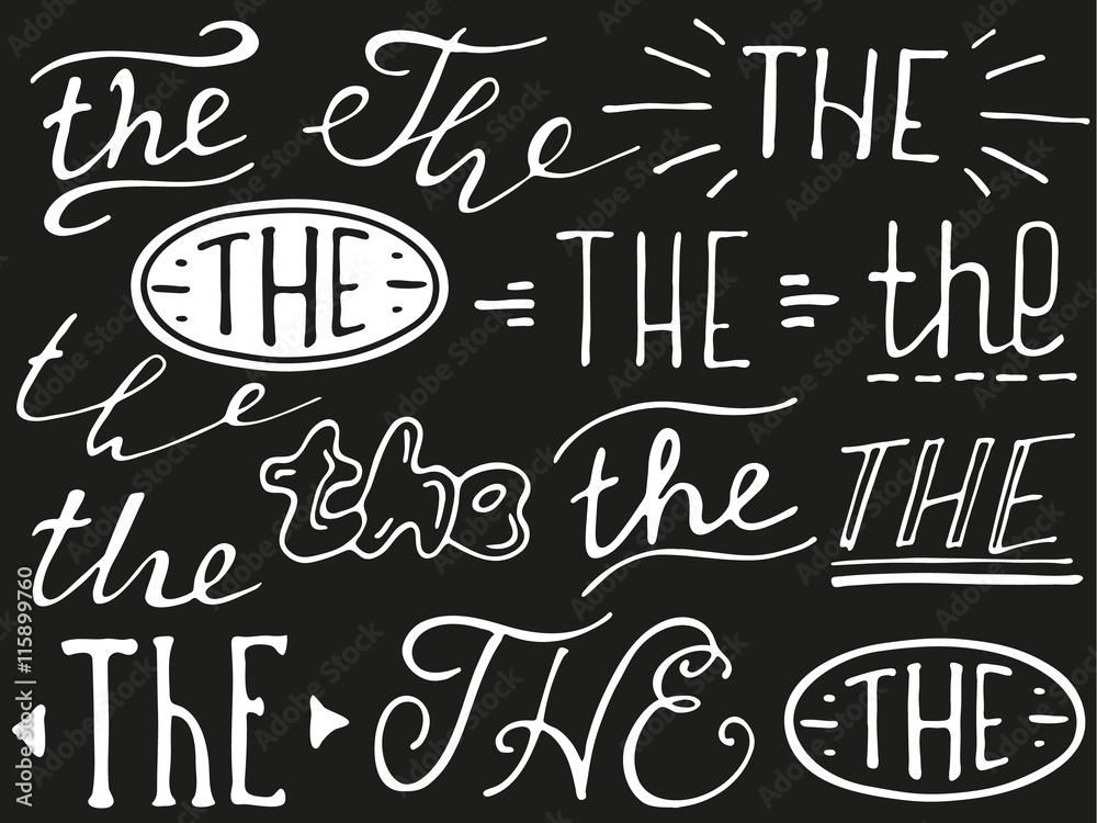 Hand lettered ampersand and catchwords. Hand lettered ampersand and catchwords.
