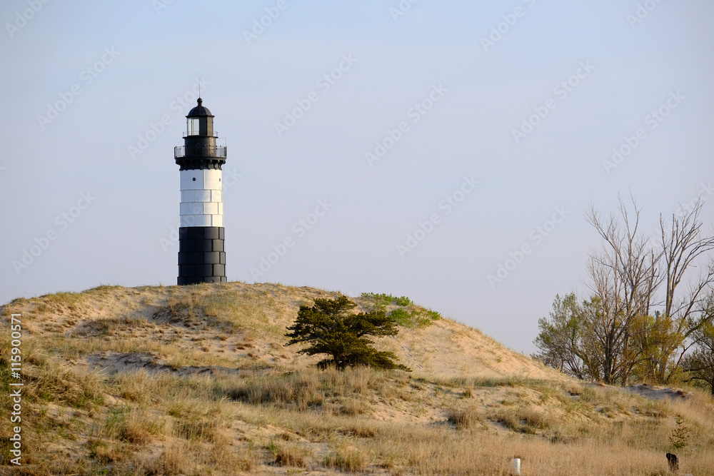 Big Sable Point Lighthouse in dunes, built in 1867