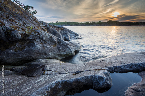 Stones at Ladoga Lake in Karelia