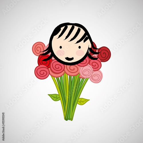 girl woman flower