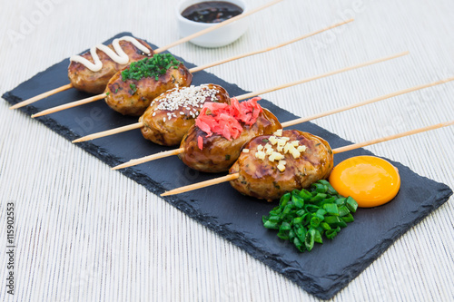 Tsukune - Japanese grilled chicken meatballs