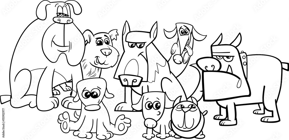 dogs group coloring book dogs group coloring book