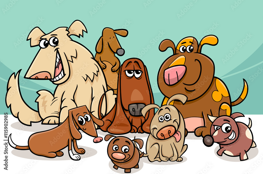 funny dogs group cartoon funny dogs group cartoon