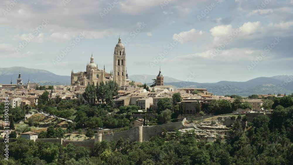 panoramic view of Segovia with Cathedral of Santa Mara de Segovia. Castilla y Leon, Spain panoramic view of Segovia with Cathedral of Santa Mara de Segovia. Castilla y Leon, Spain