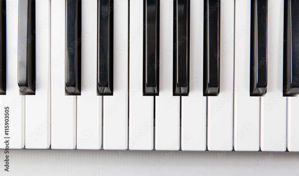 Piano keys viewed from above Piano keys viewed from above