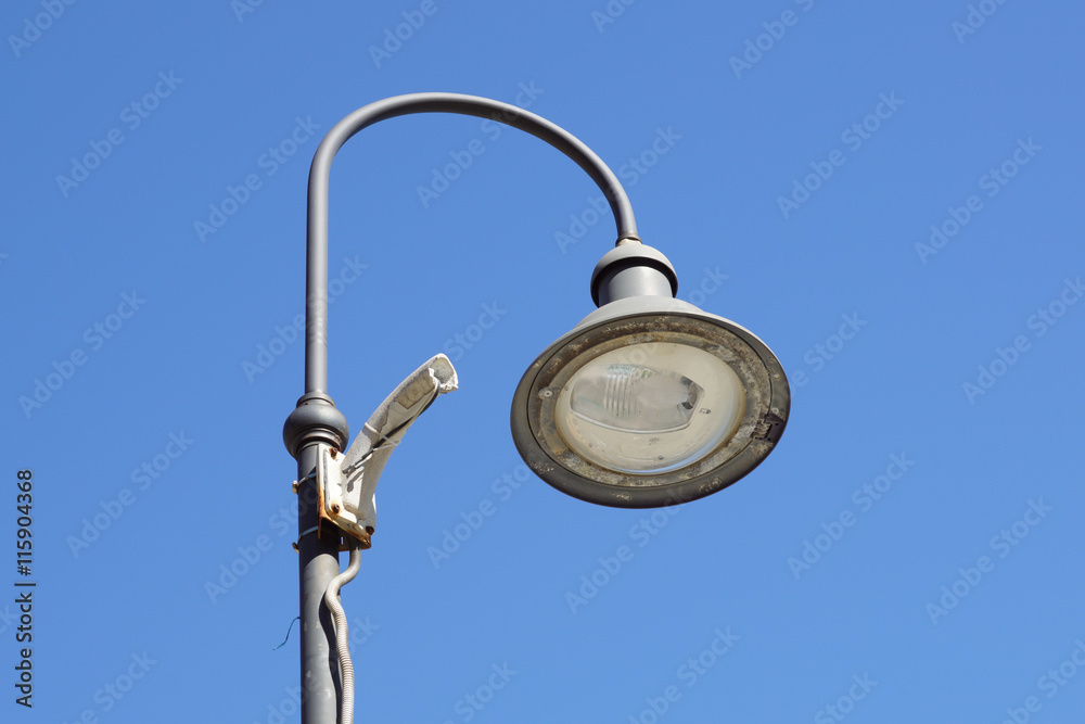 Support for broken security camera on light pole Support for broken security camera on light pole