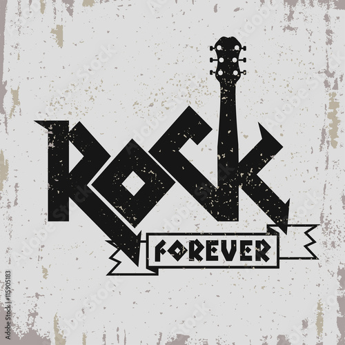 Rock music print