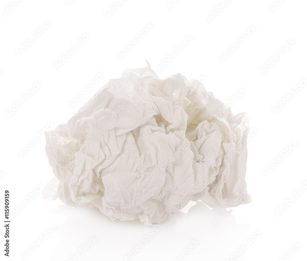 toilet paper on white background