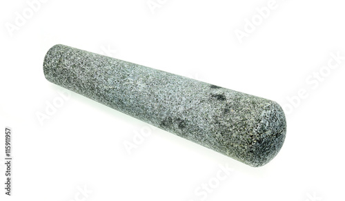 Stone pestle isolated on white background.